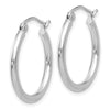 14k White Gold 2x20mm Polished Tube Hoop Earrings
