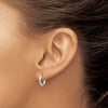 14k White Gold 2x12mm Polished Tube Hoop Earrings