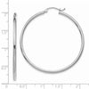 14k White Gold 2x45mm Polished Tube Hoop Earrings