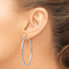 14k White Gold 2x50mm Polished Tube Hoop Earrings