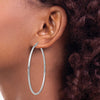 14k White Gold 2x60mm Polished Tube Hoop Earrings