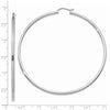 14k White Gold 2x65mm Polished Tube Hoop Earrings