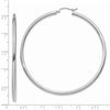 14K White Gold 2.5x60mm Polished Round Tube Hoop Earrings