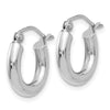 14K White Gold 3x14mm Polished Tube Hoop Earrings