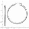 14K White Gold 3x45mm Polished Tube Hoop Earrings
