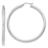 14K White Gold 3x50mm Polished Tube Hoop Earrings
