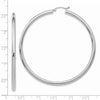 14K White Gold 3x60mm Polished Tube Hoop Earrings