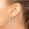 14K White Gold 4x40mm Polished Tube Hoop Earrings