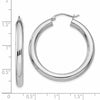 14K White Gold 4x35mm Polished Tube Hoop Earrings