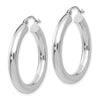 14K White Gold 4x30mm Polished Tube Hoop Earrings
