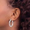 14K White Gold 4x30mm Polished Tube Hoop Earrings