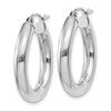 14K White Gold 4x25mm Polished Tube Hoop Earrings