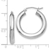 14K White Gold 4x25mm Polished Tube Hoop Earrings