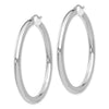14K White Gold 4x50mm Polished Tube Hoop Earrings