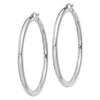 14K White Gold 4x60mm Polished Tube Hoop Earrings