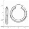 14k White Gold 5x30mm Polished Tube Hoop Earrings