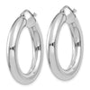 14k White Gold 5x30mm Polished Lightweight Hoop Earrings