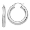14k White Gold 5x30mm Polished Lightweight Hoop Earrings