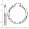 14k White Gold 5x45mm Polished Tube Hoop Earrings