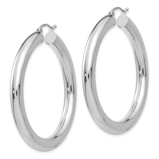 14k White Gold 5x45mm Polished Lightweight Hoop Earrings