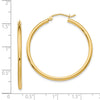 14k 2x35mm Polished Tube Hoop Earrings