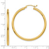 14K 2.5x40mm Polished Round Tube Hoop Earrings