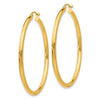 14K 2.5x45mm Polished Round Tube Hoop Earrings