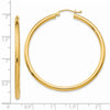 14K 2.5x45mm Polished Round Tube Hoop Earrings