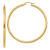 14K 2.5x55mm Polished Round Tube Hoop Earrings