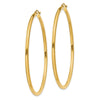 14K 2.5x60mm Polished Round Tube Hoop Earrings