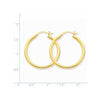 14K 2.5x30mm Polished Round Tube Hoop Earrings