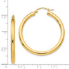 14K 3x35mm Polished Tube Hoop Earrings