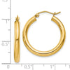 14k 3x25mm Polished Tube Hoop Earrings