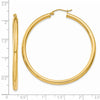 14K 3x50mm Polished Tube Hoop Earrings