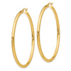 14K 3x60mm Polished Tube Hoop Earrings