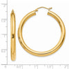 14K 4x40mm Polished Tube Hoop Earrings