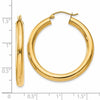 14K 4x35mm Polished Tube Hoop Earrings