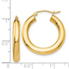 14k 4x25mm Polished Tube Hoop Earrings