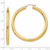 14K 4x50mm Polished Tube Hoop Earrings