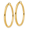 14K 4x55mm Polished Tube Hoop Earrings