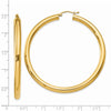 14K 4x55mm Polished Tube Hoop Earrings