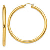 14K 4x55mm Polished Tube Hoop Earrings