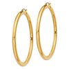 14K 4x60mm Polished Tube Hoop Earrings