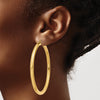 14K 4x60mm Polished Tube Hoop Earrings