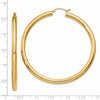 14K 4x60mm Polished Tube Hoop Earrings