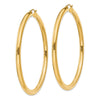 14K 4x65mm Polished Tube Hoop Earrings