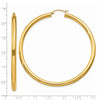 14K 4x65mm Polished Tube Hoop Earrings