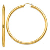 14K 4x65mm Polished Tube Hoop Earrings