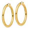 14k 5x50mm Polished Tube Hoop Earrings