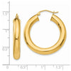 14k 5x30mm Polished Tube Hoop Earrings